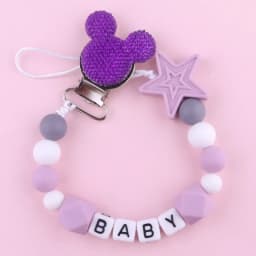 Free Handmade Personalized Name Baby Pacifier Clips Chains Silicone Beads Teether Teething Toys Dummy Holder Pacifier Chain Gift
