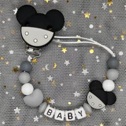 Free Handmade Personalized Name Baby Pacifier Clips Chains Silicone Beads Teether Teething Toys Dummy Holder Pacifier Chain Gift