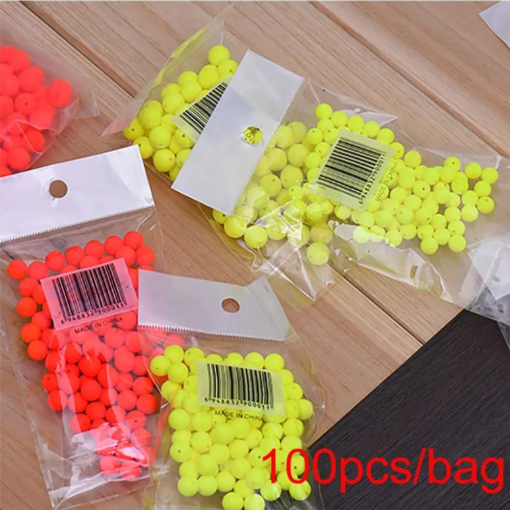 100PCS Hot EPS Stoppers Night Bottom Foam Floats Ball Beans Fishing Floats Beads
