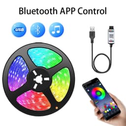 RGB Led Strip Light Bluetooth App 5V USB Led Tape Flexible Ribbon Diode Tape for TV Backlight Gaming Room Decoration