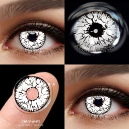 AMARA Cosplay Color Contact Lenses for Eyes Anime Eye Lens 1Pair White Black Lenses Contact Lenses Cosmetic Color Lens Eyes
