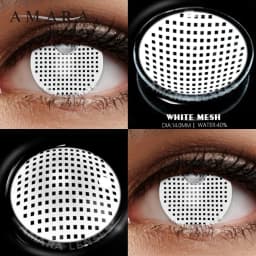 AMARA Cosplay Color Contact Lenses for Eyes Anime Eye Lens 1Pair White Black Lenses Contact Lenses Cosmetic Color Lens Eyes