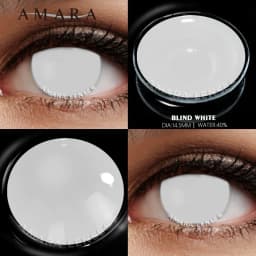 AMARA Cosplay Color Contact Lenses for Eyes Anime Eye Lens 1Pair White Black Lenses Contact Lenses Cosmetic Color Lens Eyes
