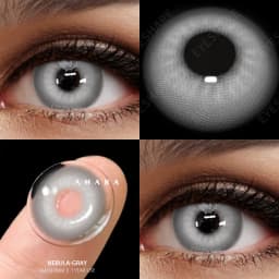 AMARA Cosplay Color Contact Lenses for Eyes Anime Eye Lens 1Pair White Black Lenses Contact Lenses Cosmetic Color Lens Eyes
