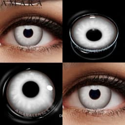 AMARA Cosplay Color Contact Lenses for Eyes Anime Eye Lens 1Pair White Black Lenses Contact Lenses Cosmetic Color Lens Eyes
