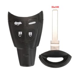 BEST KEY Remote Car Key Shell Case For Saab 9-3 93 2003-2007 Replacement Keyless Fob Case 4 Buttons Uncut Blade Smart Card