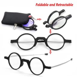 Portable Folding Anti Blue Light Reading Glasses With Case Women Men Round Presbyopia Eyeglasses Design Hyperopia Eyewear
