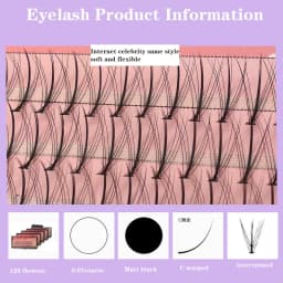Anlinnet Professional Makeup 60 Clusters Personal Cluster Eyelash Single Tuft of M Sandwich Eyelash Grafting False Eyelashes