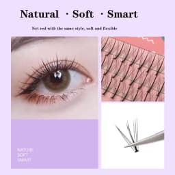 Anlinnet Professional Makeup 60 Clusters Personal Cluster Eyelash Single Tuft of M Sandwich Eyelash Grafting False Eyelashes