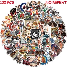 10/50/100pcs Aesthetic Retro Hot Girls Graffiti Stickers Motorcycle Guitar Phone Laptop Refrigerator Luggage Skateboard Decals