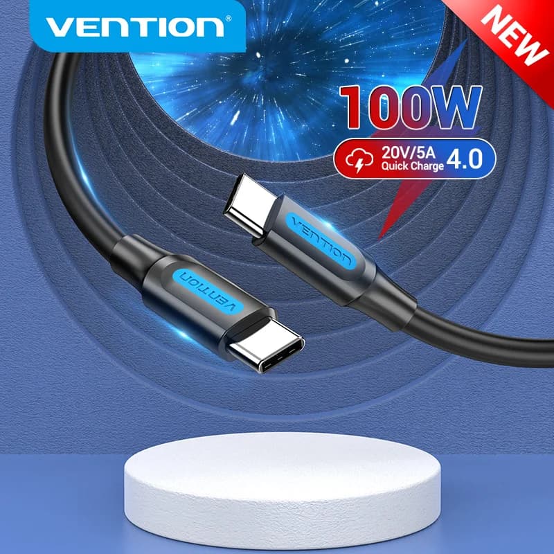 Vention 100W USB-C to USB Type C Cables for Samsung S20 PD Fast Charger Cable for Macbook Pro Support Quick Charge 4.0 Switch