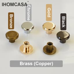 IHOMCASA Brass Furniture Cabinet Handle Drawer Door Knobs Kitchen Dresser Wardrobe Handle Cupboard Brown Leather Cabinet Pull