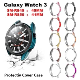 2in1 Bezel Ring + Case For Samsung Galaxy Watch 3 41mm 45mm TPU Protector Cover Anti-Scratch Stainless Steel Decorative Frame