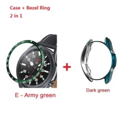2in1 Bezel Ring + Case For Samsung Galaxy Watch 3 41mm 45mm TPU Protector Cover Anti-Scratch Stainless Steel Decorative Frame