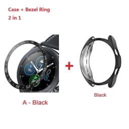 2in1 Bezel Ring + Case For Samsung Galaxy Watch 3 41mm 45mm TPU Protector Cover Anti-Scratch Stainless Steel Decorative Frame