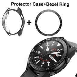 2in1 Bezel Ring + Case For Samsung Galaxy Watch 3 41mm 45mm TPU Protector Cover Anti-Scratch Stainless Steel Decorative Frame