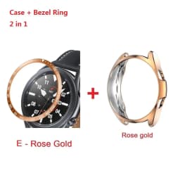 2in1 Bezel Ring + Case For Samsung Galaxy Watch 3 41mm 45mm TPU Protector Cover Anti-Scratch Stainless Steel Decorative Frame