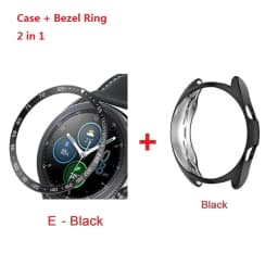 2in1 Bezel Ring + Case For Samsung Galaxy Watch 3 41mm 45mm TPU Protector Cover Anti-Scratch Stainless Steel Decorative Frame