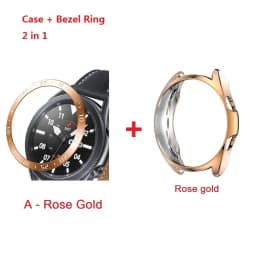 2in1 Bezel Ring + Case For Samsung Galaxy Watch 3 41mm 45mm TPU Protector Cover Anti-Scratch Stainless Steel Decorative Frame