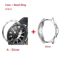 2in1 Bezel Ring + Case For Samsung Galaxy Watch 3 41mm 45mm TPU Protector Cover Anti-Scratch Stainless Steel Decorative Frame