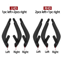 3PCS SET LHD RHD Carbon Fiber Interior Passenger Door Handle Inside Panel Replacement For BMW X5 X6 F15 F16 2014-2018