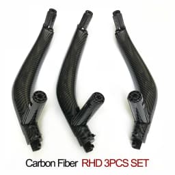 3PCS SET LHD RHD Carbon Fiber Interior Passenger Door Handle Inside Panel Replacement For BMW X5 X6 F15 F16 2014-2018