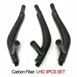 3PCS SET LHD RHD Carbon Fiber Interior Passenger Door Handle Inside Panel Replacement For BMW X5 X6 F15 F16 2014-2018