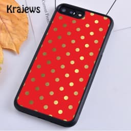 Krajews Red Black Gold Polka dots Dot Phone Case Cover For iPhone 16 15 SE2020 14 6 7 8 plus 11 12 13 pro max coque Fundas