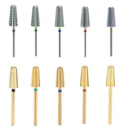 New 5 IN 1 Tapered Carbide Nail Drill Bits Two-Way Carbide Bit Drill Accessories Milling Cutter for Manicure Left and Right Hand