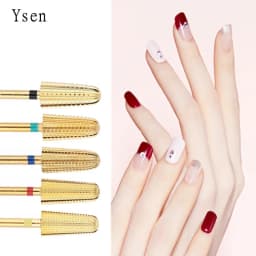New 5 IN 1 Tapered Carbide Nail Drill Bits Two-Way Carbide Bit Drill Accessories Milling Cutter for Manicure Left and Right Hand
