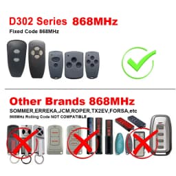 Clone Garage Door Remote 868 MHz / 433MHz For Digital D302 D304 D313 433 D323 D382 D384 131 868 Command 211 212 214 221
