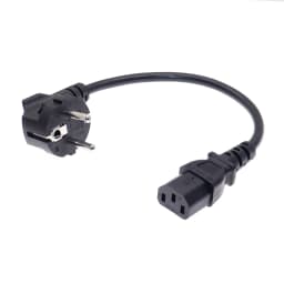 CEE7/7 to IEC C13 Power Cords, 10A/16A, 250V, H05VV-F 0.75mm Cable ,Short Schuko to C13 Power cord,1ft/30cm