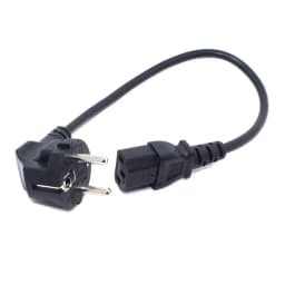 CEE7/7 to IEC C13 Power Cords, 10A/16A, 250V, H05VV-F 0.75mm Cable ,Short Schuko to C13 Power cord,1ft/30cm