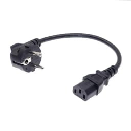 CEE7/7 to IEC C13 Power Cords, 10A/16A, 250V, H05VV-F 0.75mm Cable ,Short Schuko to C13 Power cord,1ft/30cm