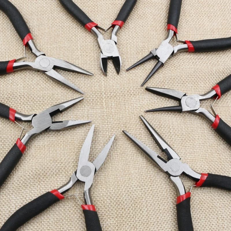 1 Piece Stainless Steel Needle Nose Pliers Jewelry Making Hand Tool Black 12.5cm