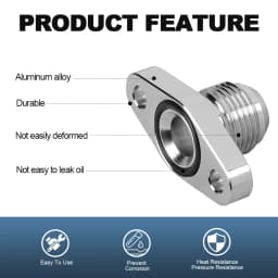 Turbo Timer Oil Drain Flange AN10 Bolt Distance 38mm Fits MHI TD02~TD06 / IHI RHF4 RHB4 RHB5 KKK K03 K04 Bolts Silver