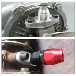 Turbo Timer Oil Drain Flange AN10 Bolt Distance 38mm Fits MHI TD02~TD06 / IHI RHF4 RHB4 RHB5 KKK K03 K04 Bolts Silver