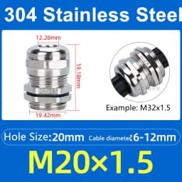 1Pcs Waterproof Cable Gland 304 Stainless Steel Glands IP68 PG7 PG9 M12 M16 Metal Joint PG13.5 M20*1.5 Cable Fixing Seal Joint