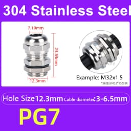 1Pcs Waterproof Cable Gland 304 Stainless Steel Glands IP68 PG7 PG9 M12 M16 Metal Joint PG13.5 M20*1.5 Cable Fixing Seal Joint