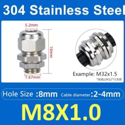 1Pcs Waterproof Cable Gland 304 Stainless Steel Glands IP68 PG7 PG9 M12 M16 Metal Joint PG13.5 M20*1.5 Cable Fixing Seal Joint