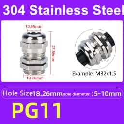 1Pcs Waterproof Cable Gland 304 Stainless Steel Glands IP68 PG7 PG9 M12 M16 Metal Joint PG13.5 M20*1.5 Cable Fixing Seal Joint