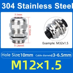 1Pcs Waterproof Cable Gland 304 Stainless Steel Glands IP68 PG7 PG9 M12 M16 Metal Joint PG13.5 M20*1.5 Cable Fixing Seal Joint
