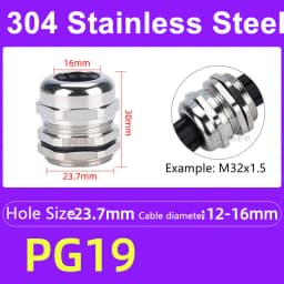 1Pcs Waterproof Cable Gland 304 Stainless Steel Glands IP68 PG7 PG9 M12 M16 Metal Joint PG13.5 M20*1.5 Cable Fixing Seal Joint