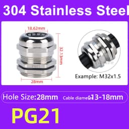 1Pcs Waterproof Cable Gland 304 Stainless Steel Glands IP68 PG7 PG9 M12 M16 Metal Joint PG13.5 M20*1.5 Cable Fixing Seal Joint