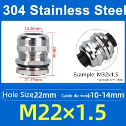 1Pcs Waterproof Cable Gland 304 Stainless Steel Glands IP68 PG7 PG9 M12 M16 Metal Joint PG13.5 M20*1.5 Cable Fixing Seal Joint