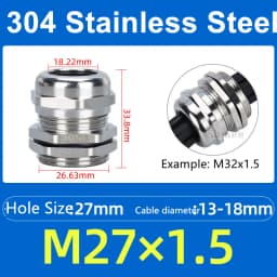 1Pcs Waterproof Cable Gland 304 Stainless Steel Glands IP68 PG7 PG9 M12 M16 Metal Joint PG13.5 M20*1.5 Cable Fixing Seal Joint