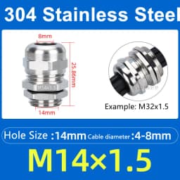1Pcs Waterproof Cable Gland 304 Stainless Steel Glands IP68 PG7 PG9 M12 M16 Metal Joint PG13.5 M20*1.5 Cable Fixing Seal Joint
