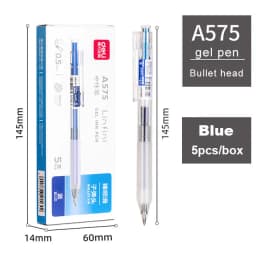 Deli Gel Pen 0.5mm Press Retractable Bullet Ballpoint Pens Simple Style Apply To For School Office Writing Stationery Supplies