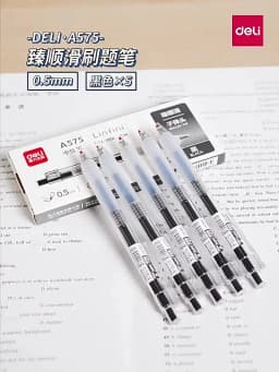 Deli Gel Pen 0.5mm Press Retractable Bullet Ballpoint Pens Simple Style Apply To For School Office Writing Stationery Supplies