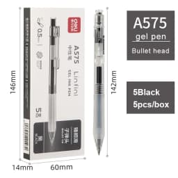Deli Gel Pen 0.5mm Press Retractable Bullet Ballpoint Pens Simple Style Apply To For School Office Writing Stationery Supplies